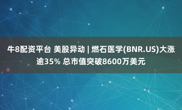 牛8配资平台 美股异动 | 燃石医学(BNR.US)大涨逾35% 总市值突破8600万美元